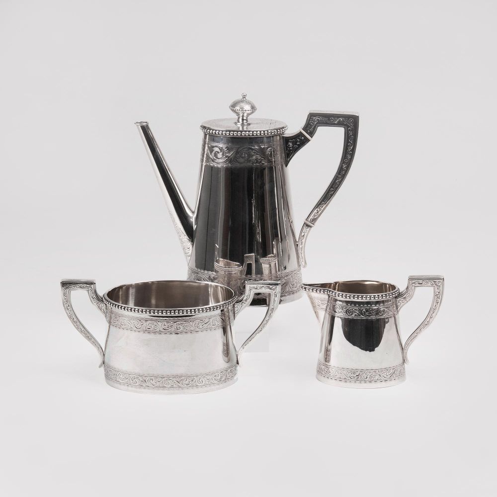 V. Christensen, Kopenhagen, 1893 - 1910 - Jugendstil Kaffeeservice Jugendstil Kaffeeservice
