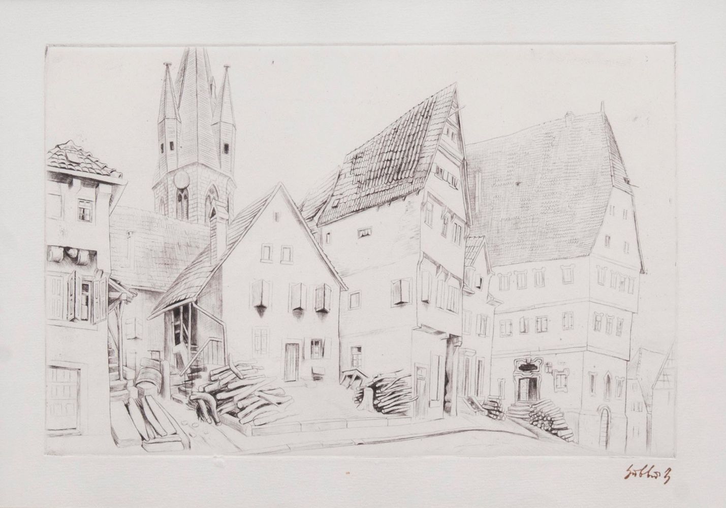 Karl Hubbuch - Small Town in Baden Small Town in Baden
