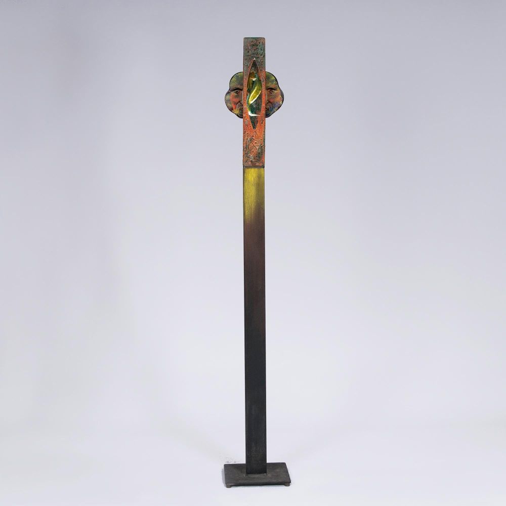 Zeitgenössischer finnischer Glaskünstler, 20./21. Jh. - Glas-Objekt 'Stele mit Seepferdchen' Glas-Objekt 'Stele mit Seepferdchen'