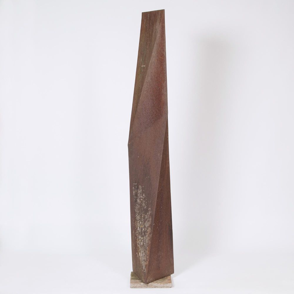 A Three-dimensional Corten Steel Object 'Stele'