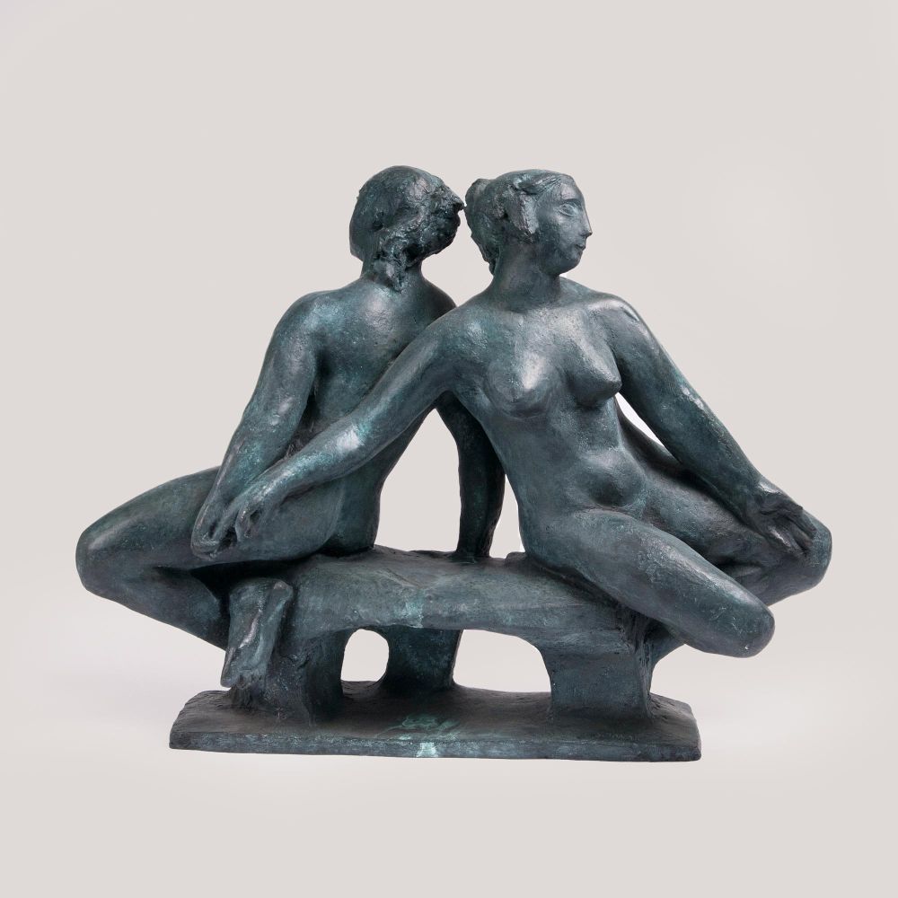 Klaus Schwabe - A Figure Group of Two Sisters A Figure Group of Two Sisters