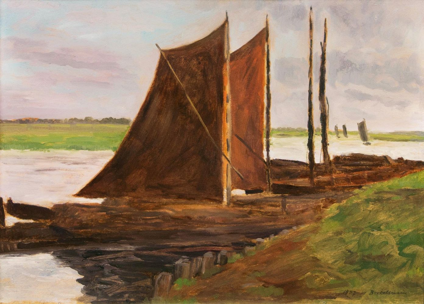 Boats on river Hamme