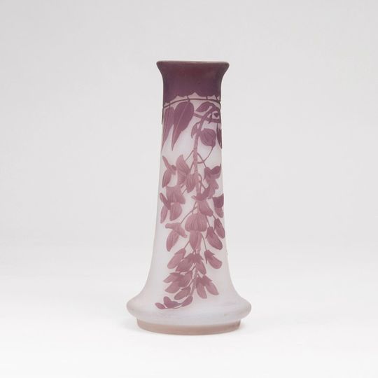 A Small Gallé Vase with Wisteria