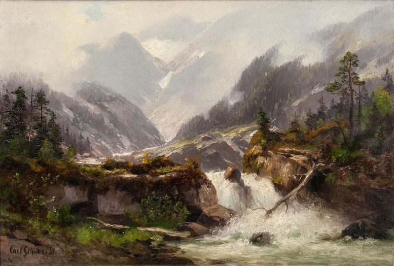 Waterfall in the Mountains