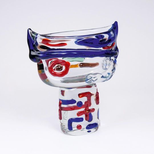 A Glass Sculpture 'Vase - Omaggio a Miro'