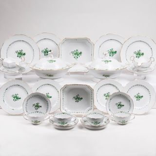 A Dinner Service 'Indian-Green' for 12 Persons