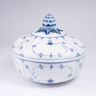 A Large Limited Royal Copenhagen Musselmalet Tureen with Lid