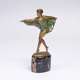 Art-déco Bronze 'Schmetterlingstänzerin'