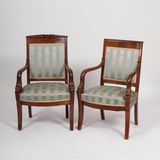 Two Charles X Armchairs with Dolphin Decor
