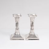 A Pair of Victorian Candleholers with Corinthian Column