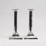 A Pair of English Column Candle Holders