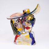 A Glass Sculpture 'Uomo donna con cappello - Omaggio à Picasso' - image 1
