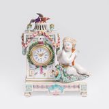 A Mantle Clock with Putto and Pigeons