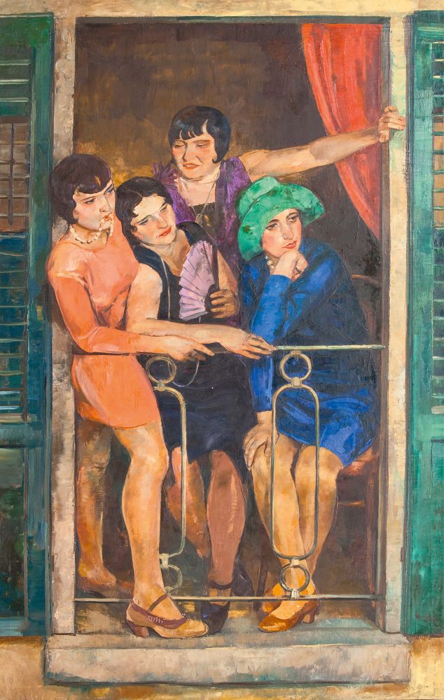 Waldemar Coste - Women on a Balcony Women on a Balcony