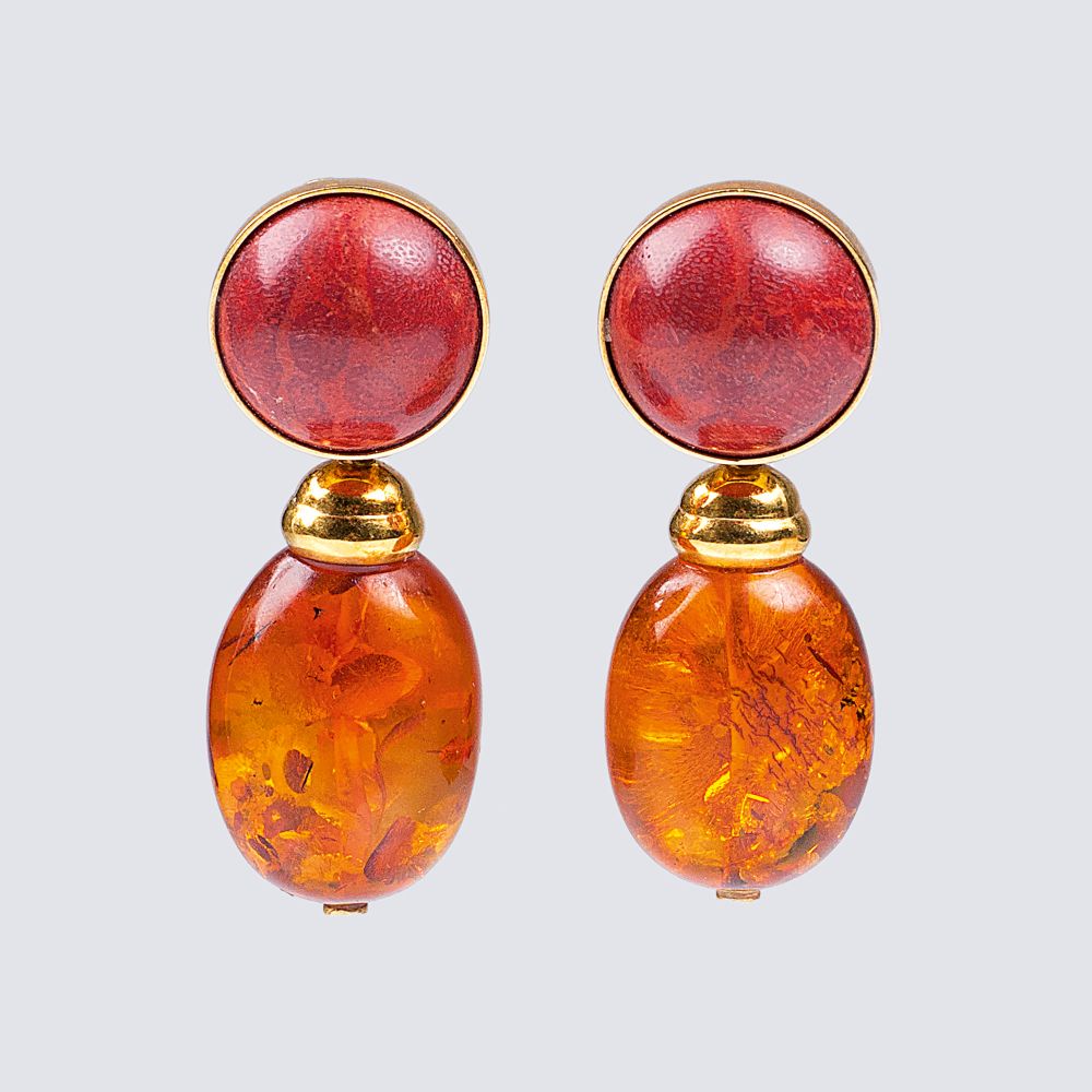 A Pair of Amber Earclips