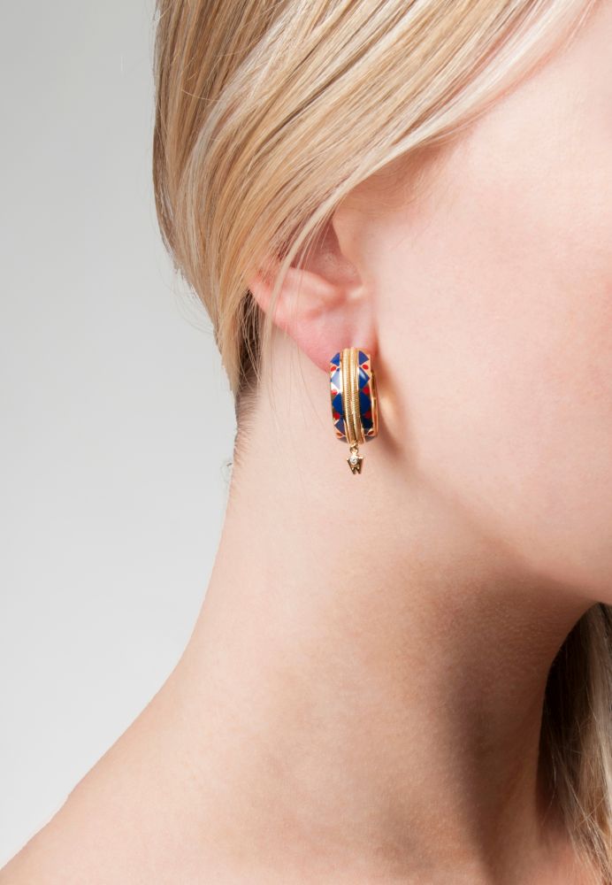 A Pair of Earrings with Enamel - image 2