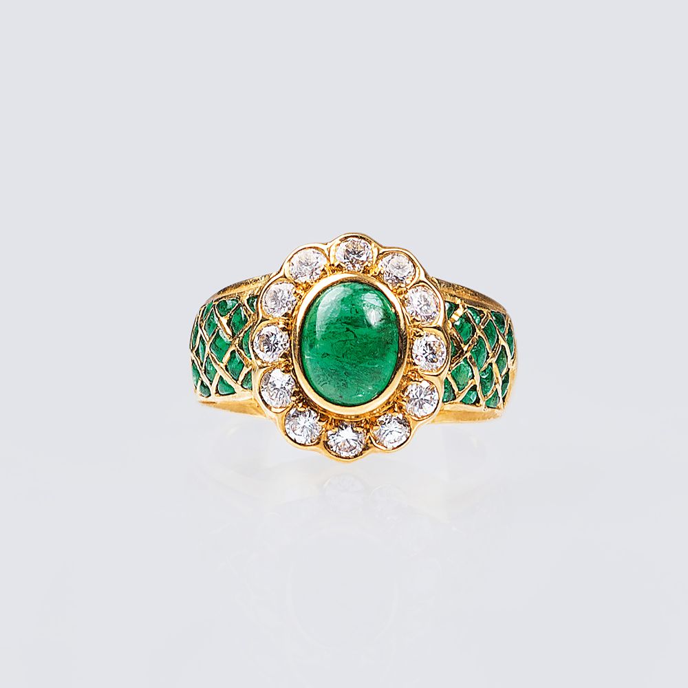 An Emerald Diamond Ring