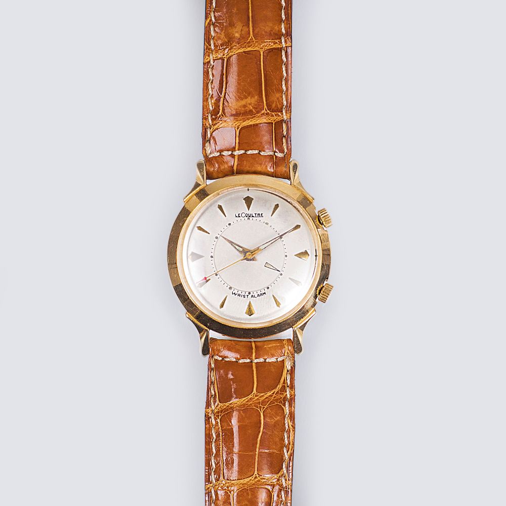 A Vintage Gentlemen's Wristwatch in Gold 'Memovox - Wrist Alarm'