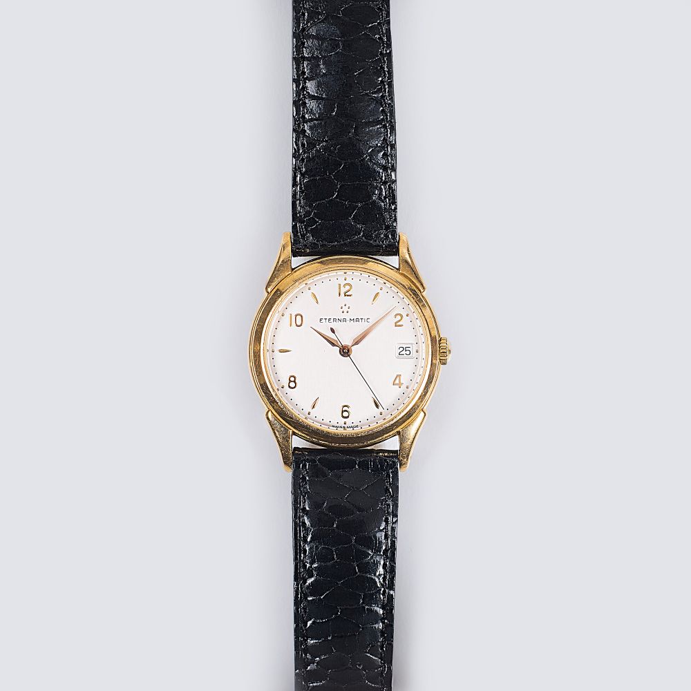 A Gold Gentlemen's Wristwatch 'Eterna Matic Historiques 1948'