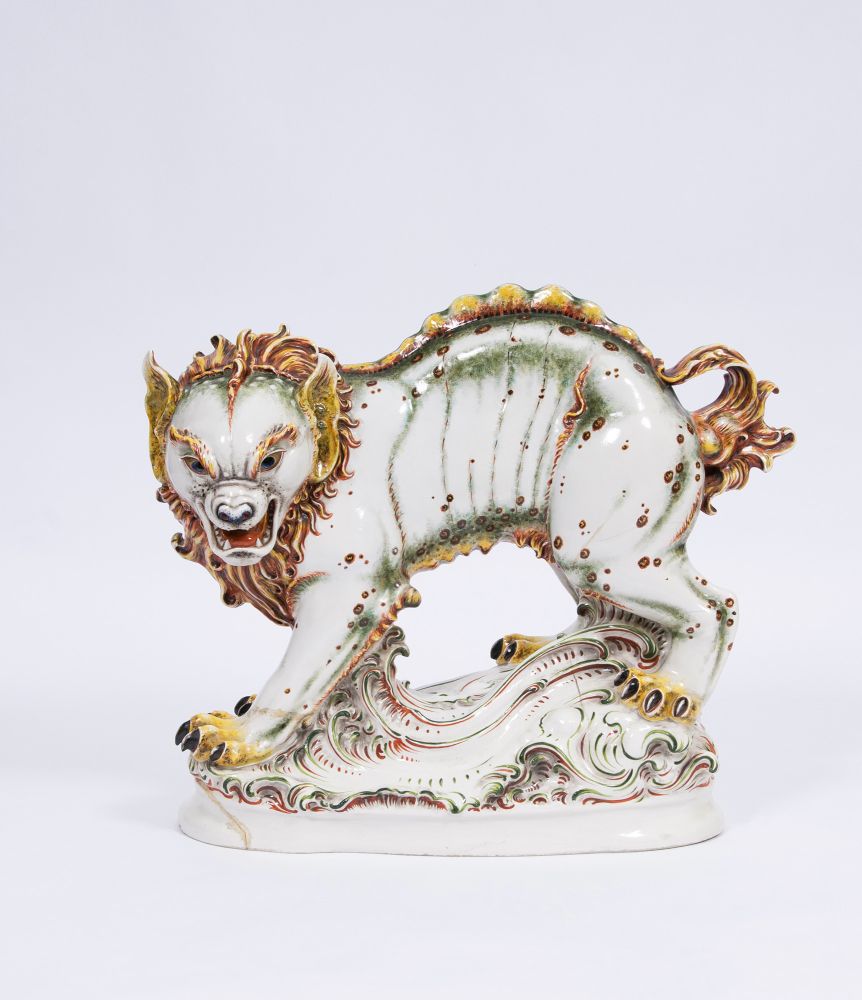 An Impressive Porcelain Figure 'Lion'