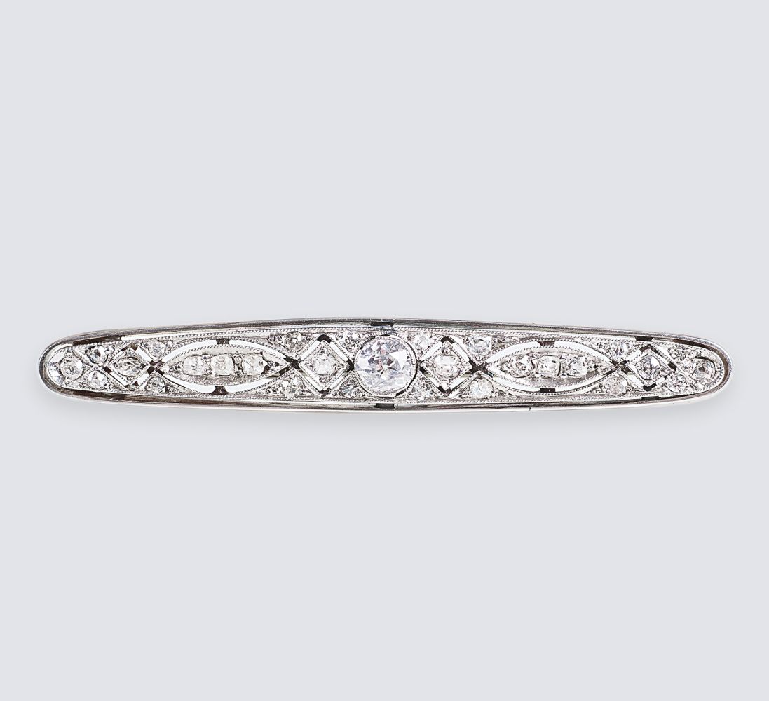 An Art Nouveau Diamond Brooch