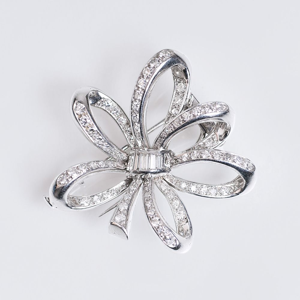 Vintage Diamant-Blütenbrosche