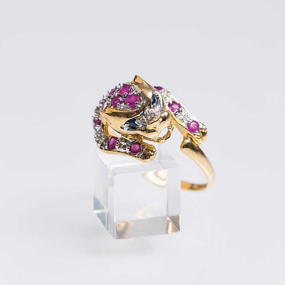 A Petite Ruby Ring 'Panther'