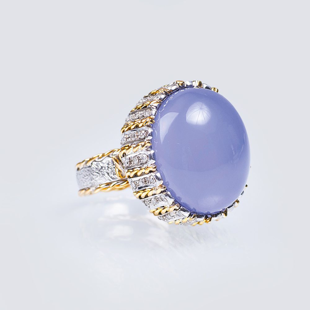 Chalcedon-Diamant-Ring