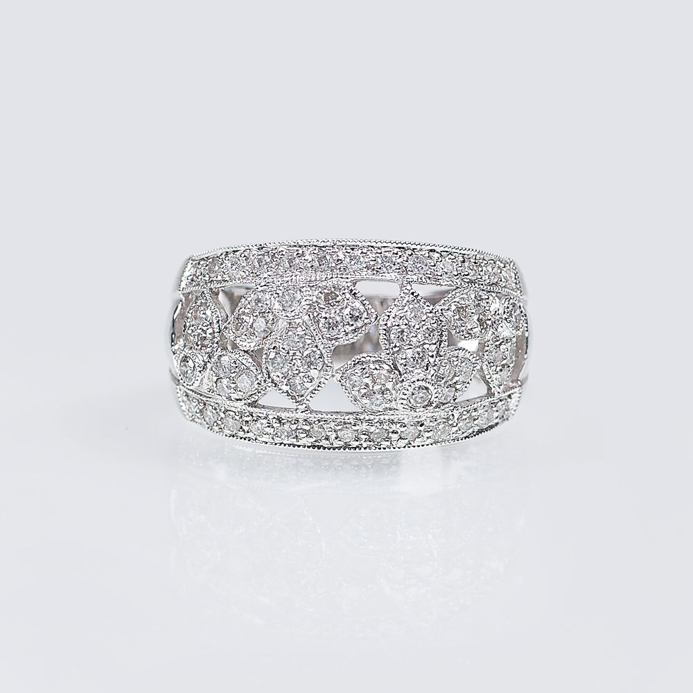 A Diamond Ring with Flowers