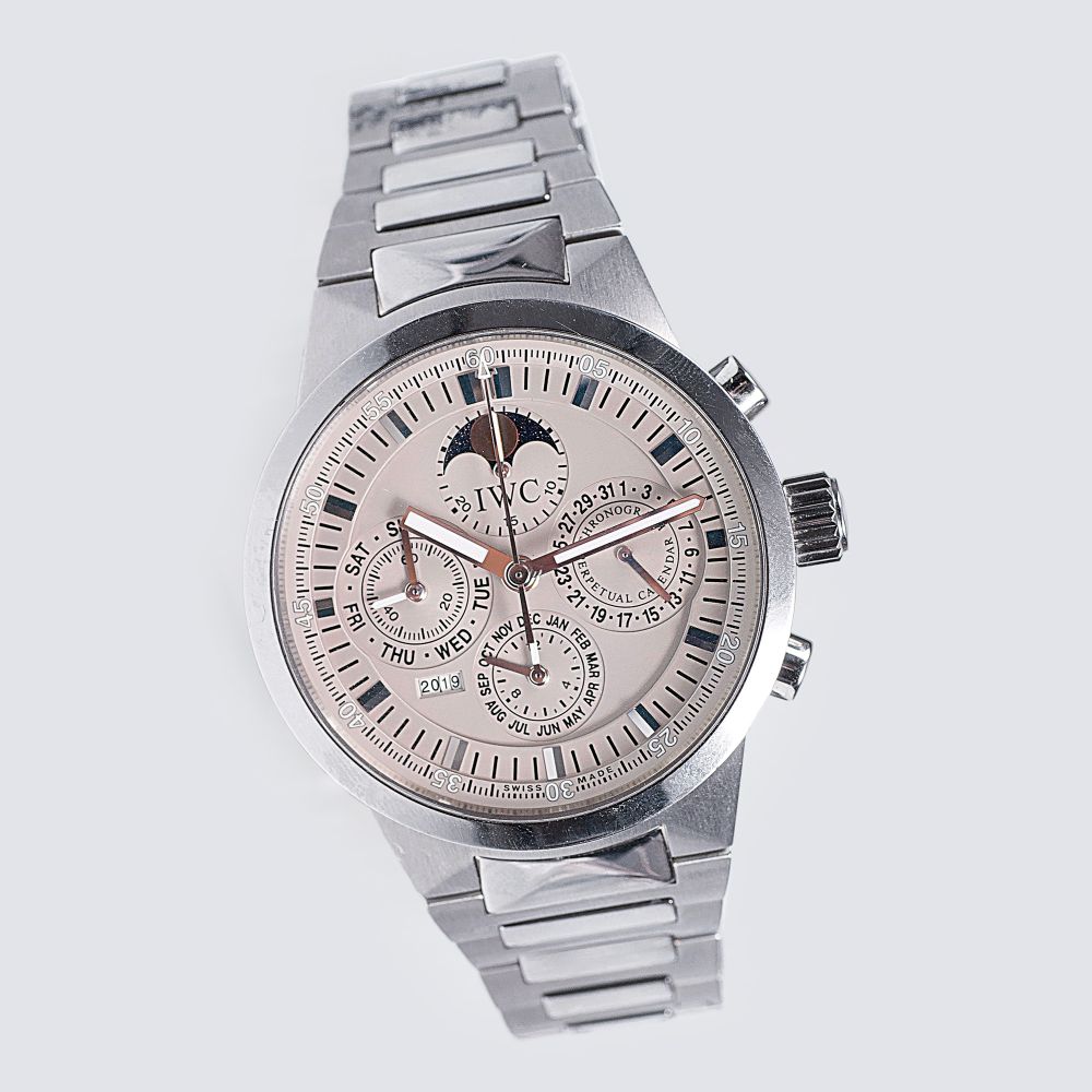 A Gentlemen's Wristwatch 'GST Chronograph Ewiger Kalender' with Moonphase
