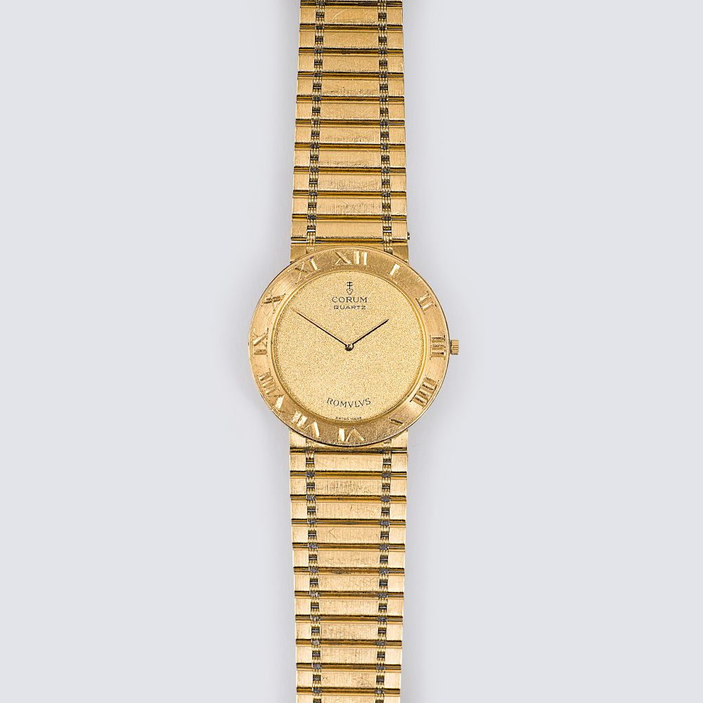 Corum - A Gold Gentlemen's Wristwatch 'Romulus' A Gold Gentlemen's Wristwatch 'Romulus'