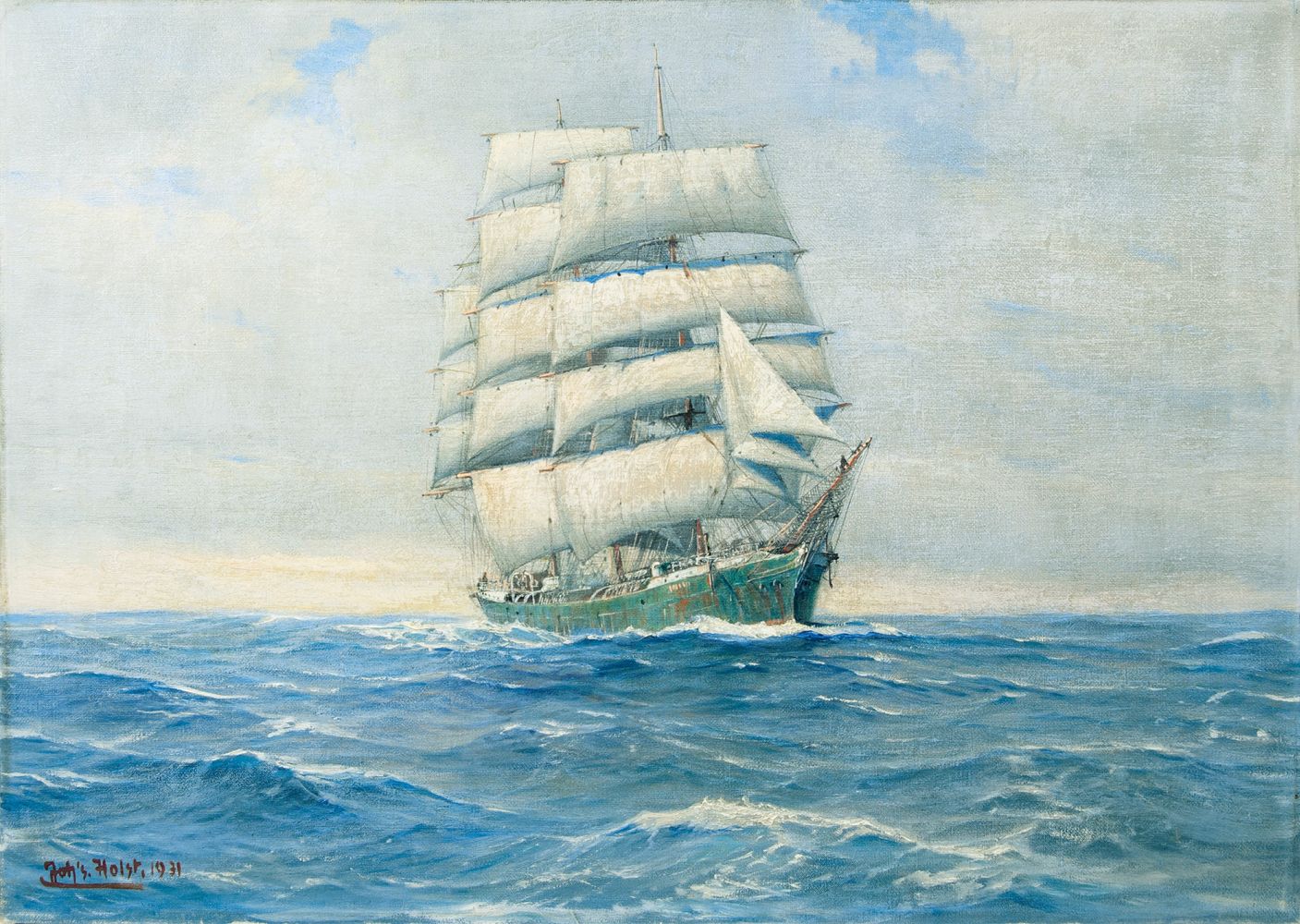 Ein Vollschiff der Reederei Rickmers