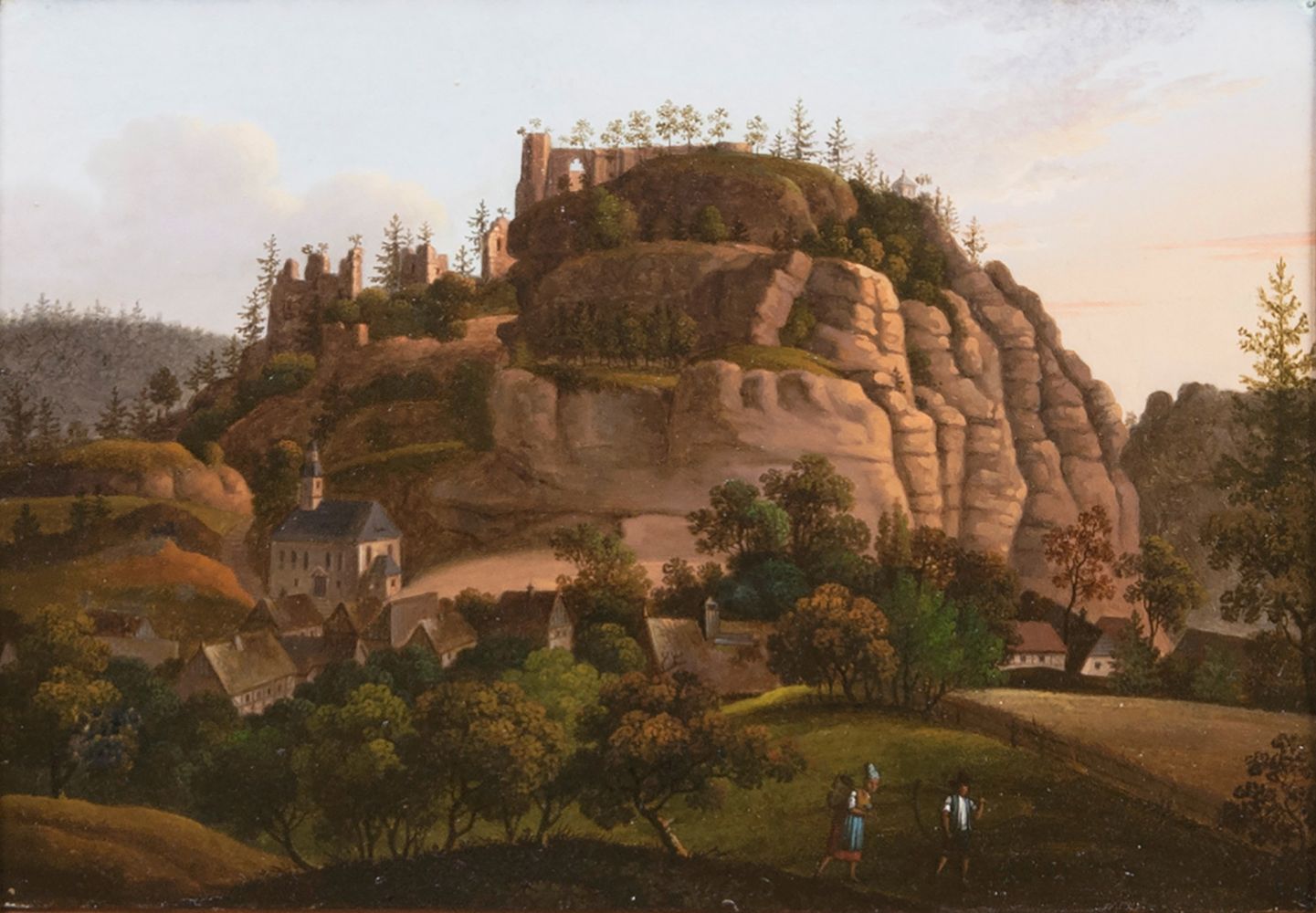 Romantische Landschaft mit Burgruine