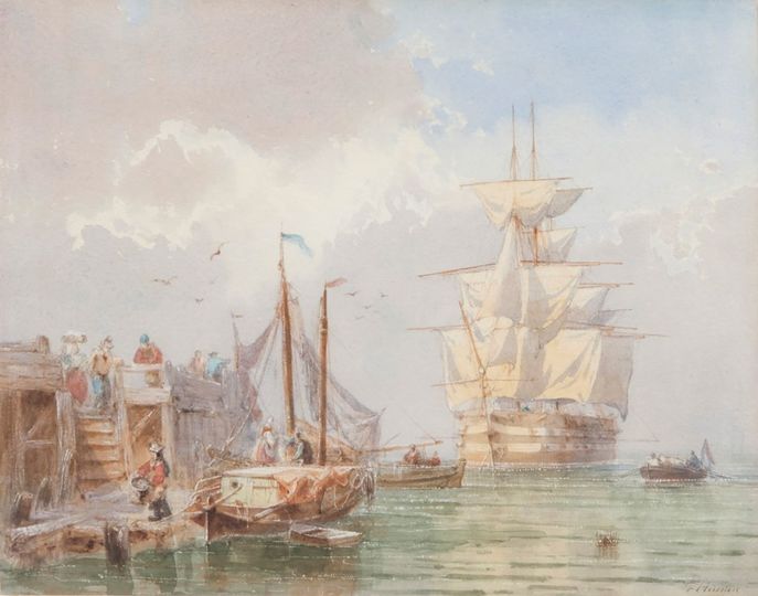 Franz Hünten Kriegsschiff auf Reede [100188]