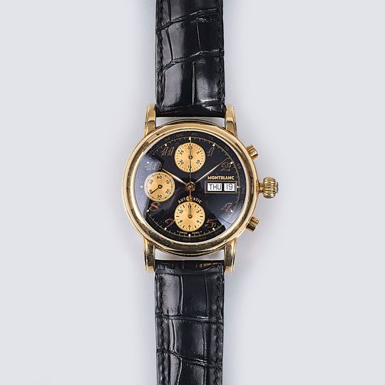 A Gold Gentlemen's Wristwatch 'Meisterstück - Chronograph'