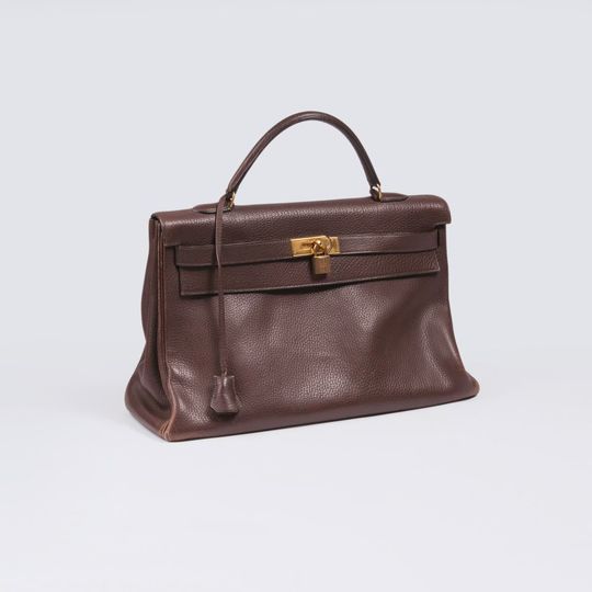 A Vintage Kelly Bag 40 Dark Brown