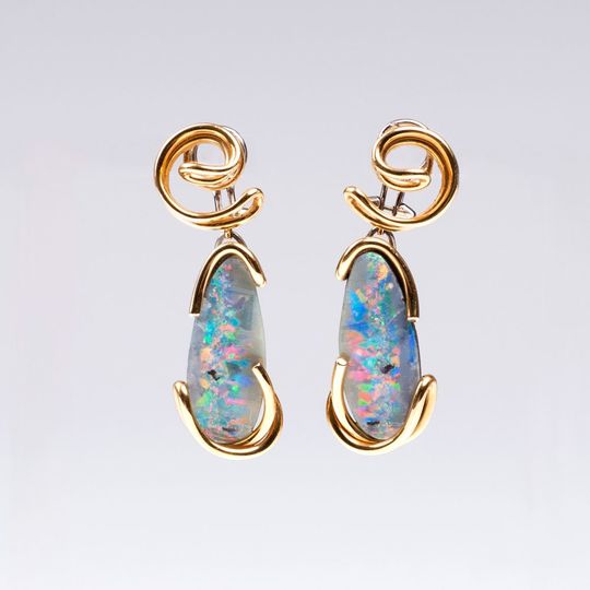 A Pair of Opal Earpendants