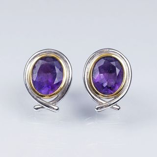 A Pair of Amethyst Earstuds