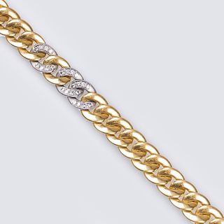 A Curb Chain Bracelet with small Diamonds