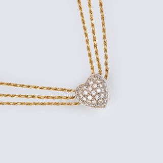 A Diamond Heart Pendant with Necklace