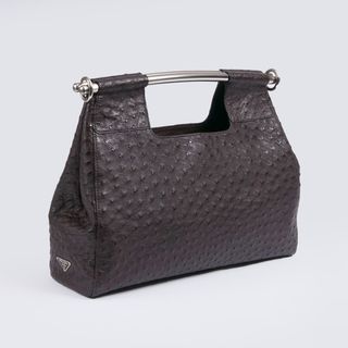 A Large Ostrich Leather Handbag