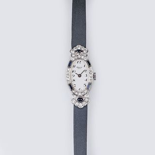 A Ladie's Gold Wristwatch 'Art Deco' with Diamonds