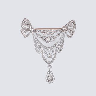 An Art Nouveau Diamond Brooch