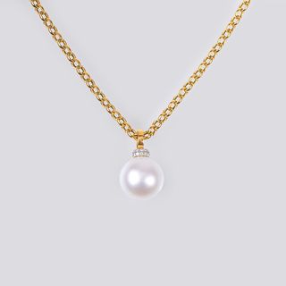 A Southsea Pearl Pendant on Gold Necklace