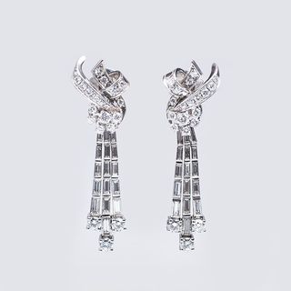 A Pair of Vintage Diamond Earrings