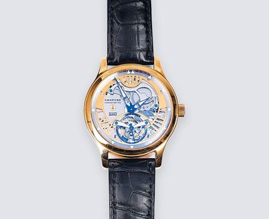 Seltene, limitierte L.U.C. Herren-Armbanduhr in Roségold 'Tourbillon'