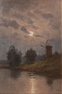 Mühle im Mondlicht