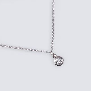 A Solitaire Diamond Pendant on Necklace