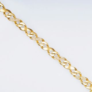 A Curb Chain Bracelet with Diamonds