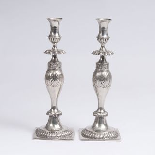 Carl Friedrich Korok, Breslauer Meister 1835-1858 - A Pair of Candlesticks from Wroclaw A Pair of Candlesticks from Wroclaw